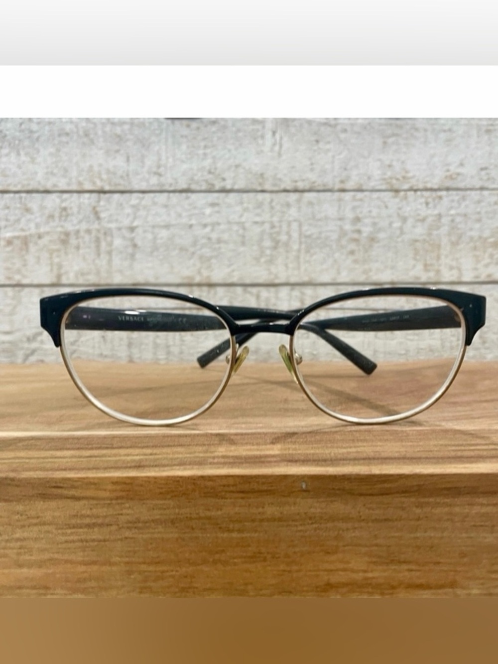 VNTG 90s GIANNI VERSACE Mod 1256 Black Gold Medusa Cat Eye FRAMES 53-17-140